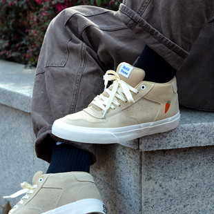 滑板鞋 尖石Shrill Stone中帮小麦色翻毛皮INS街头潮流男女美式