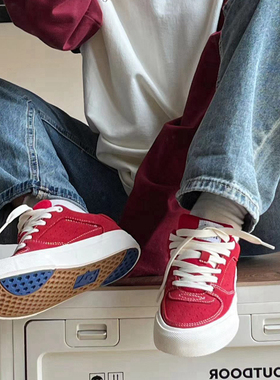 尖石Shrill Stone低帮红色男女减震耐磨运动休闲复古小众原创板鞋