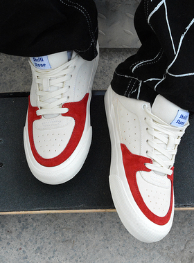 尖石Shrill Stone马里奥蓝白红小众街头复古情侣耐磨减震滑板鞋