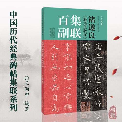 褚遂良雁塔圣教序集联百副中国历代经典碑帖集联系列原拓字体百幅体量学生成人初学入门楷书毛笔书法字帖临摹范本 王丙申 河南美术