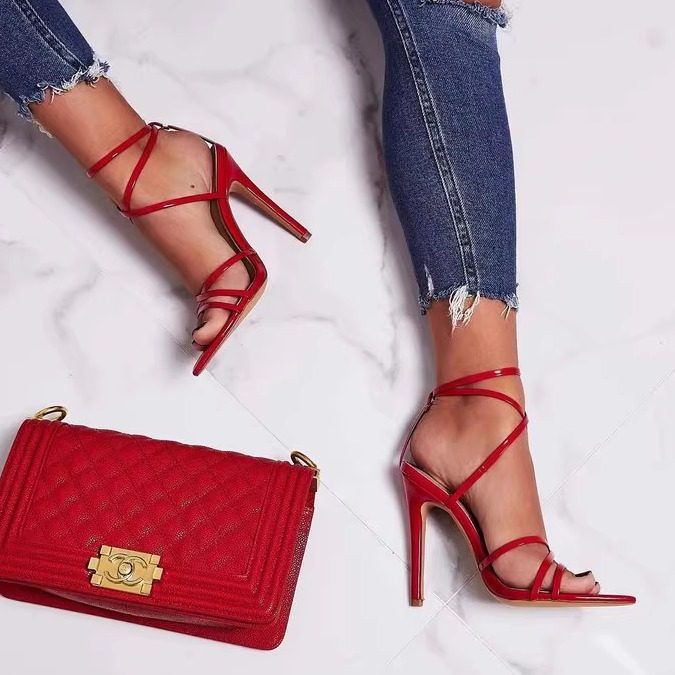 大码43Women Sandals欧美尖头露趾细跟性感高跟鞋绑带罗马凉鞋42,女鞋,罗马凉鞋,淘宝优惠券,粉丝福利购,淘宝优惠卷