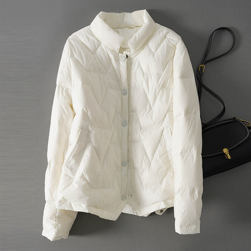 菱格轻薄羽绒服女款短款冬季立领宽松显瘦百搭小个子保暖上衣外套