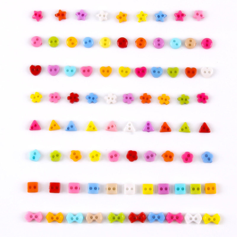작은 단추 미니 다채로운 손으로 그린 ??DIY 장식 단추 매화 모양의 단추 복숭아 심장 다섯개 별 작은 단추 6MM