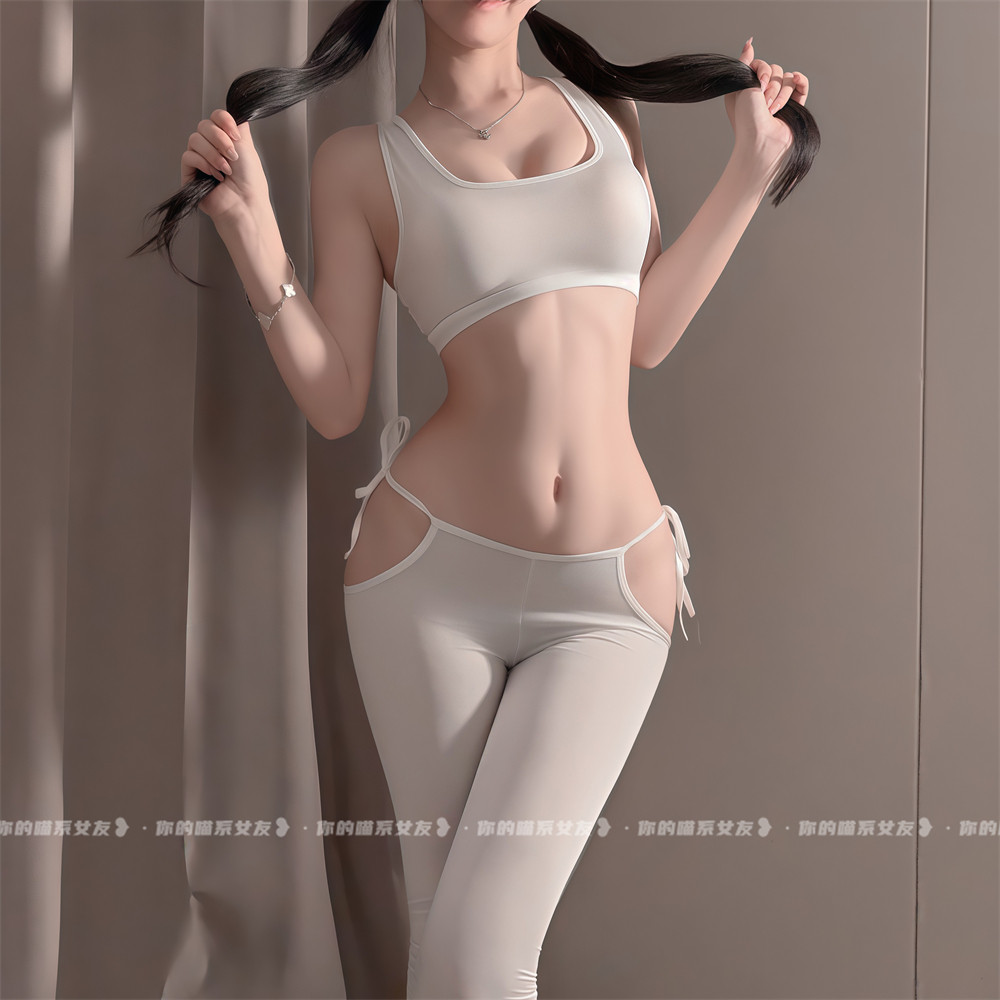 丝滑美背瑜伽服运动风性感套装女图片