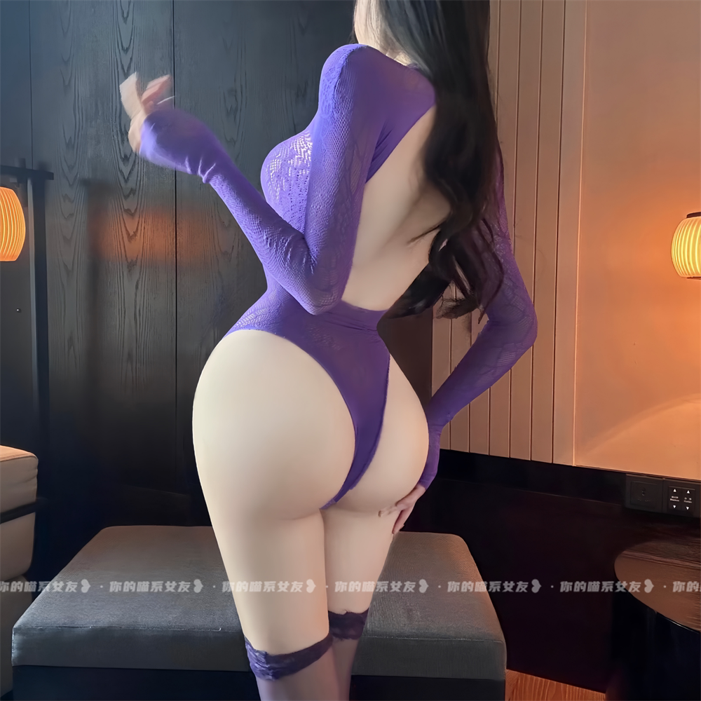 喵：网红镂空渔网纯欲网衣性感连体衣透视诱惑狂野弹力露背紧身衣