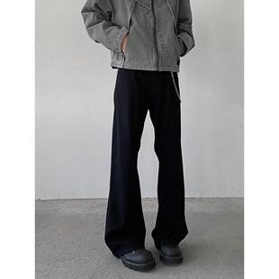 小柯xock巴黎bootcut黑色弯刀微喇牛仔裤男款美式cleanfit直筒裤