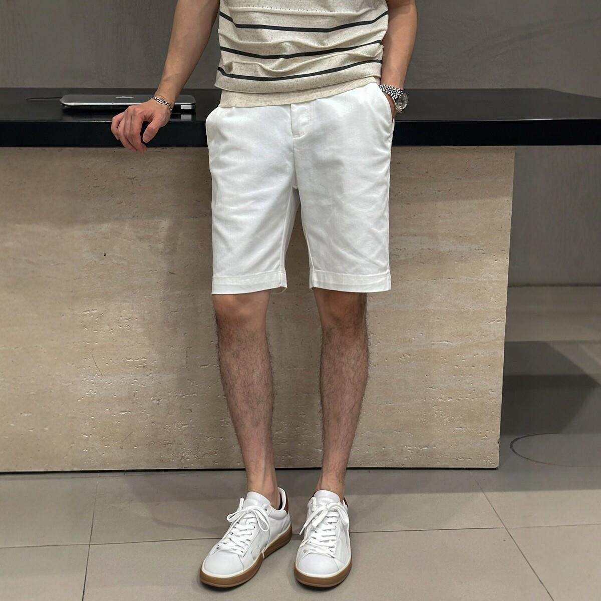 轻熟商务男士纯色直筒短裤男夏季极简舒适休闲五分裤简约百搭中裤