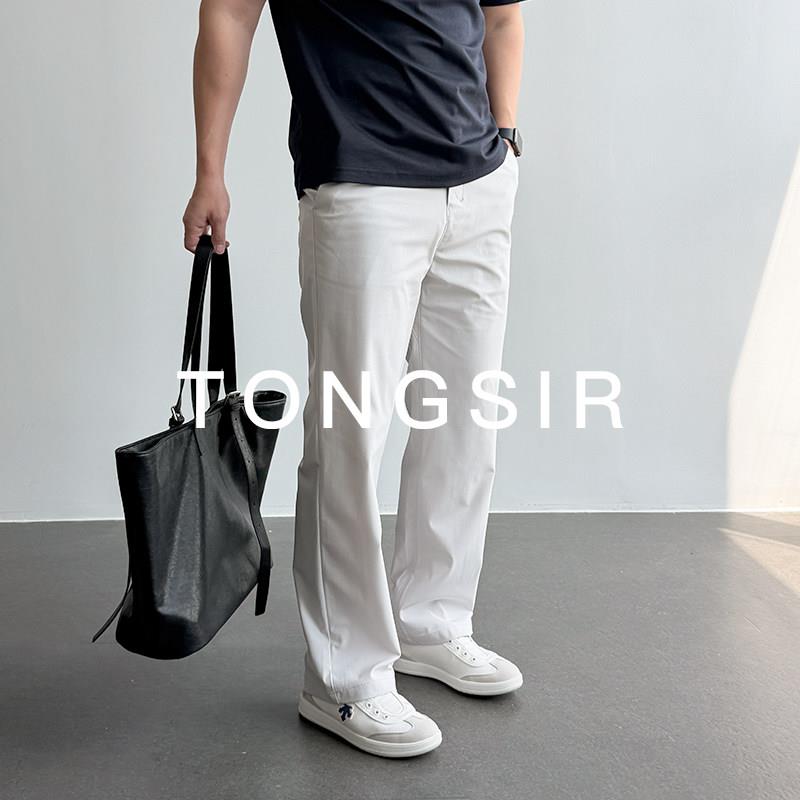 TONGSIR ABC Warpstreme夏季弹力休闲速干西裤男宽松直筒长裤子