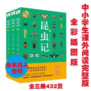 正版 昆虫记美绘本全3册 法布尔八年级课外阅读正版昆虫记法布尔正版杨霞译课外读物