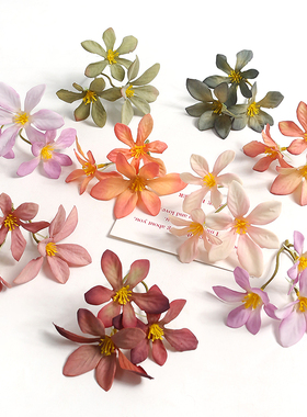 sin仿真花兰花小花束DIY手工花环材料假花绢花草帽花装饰服装配件