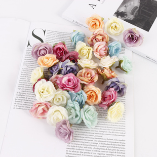 痛包拍谷摆放子道具 DIY手工汉服头饰材料 ins仿真玫瑰花头 绢花