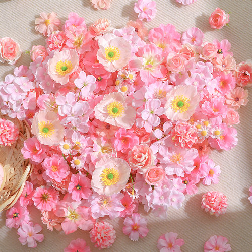 粉色小花朵假花簪花裙撑装饰绢花