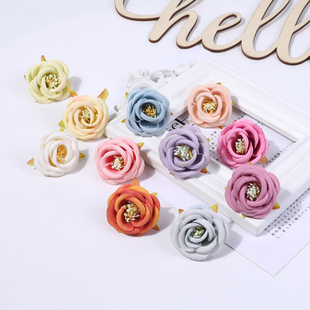 头饰配件家居客厅摆件 diy手工材料假花绢花服装 仿真欧式 茶花花苞