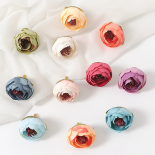 仿真玫瑰花苞 饰簪花草帽花配件绢花 假花diy手工材料婚庆礼盒装