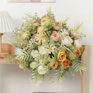 清仓 饰客厅餐桌摆件拍照道具 牡丹绣球花假花仿真花摆设家居装