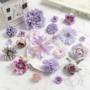 饰绢花假花草帽花 簪花婚庆装 仿真花材料包 diy手工材料古风服装