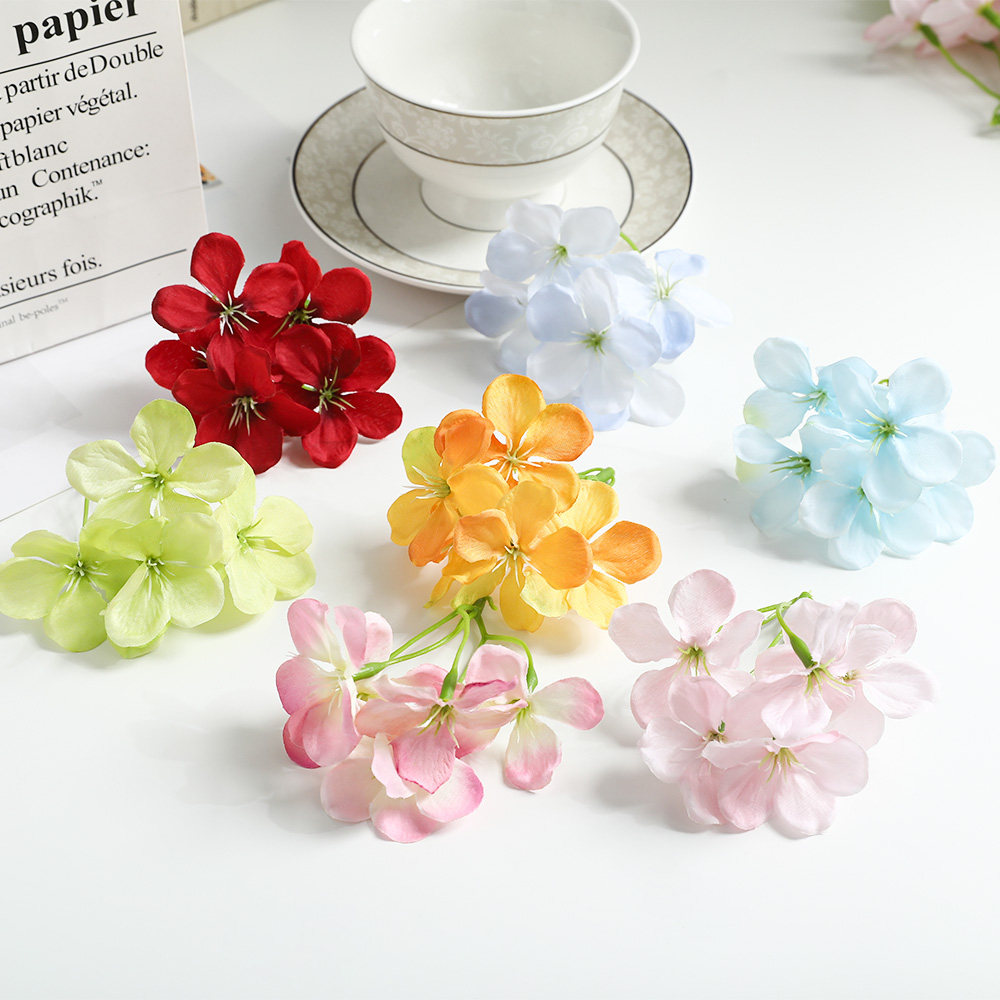 仿真梨花绣球小花束 假花diy手工材料婚庆花艺簪花头饰绢花装饰