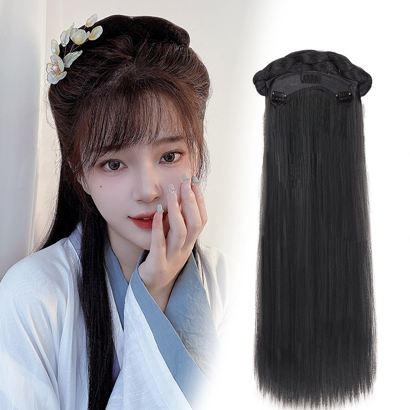 汉服假发一体式全头套古风假发包盘发懒人古装发髻唐朝发型头饰女