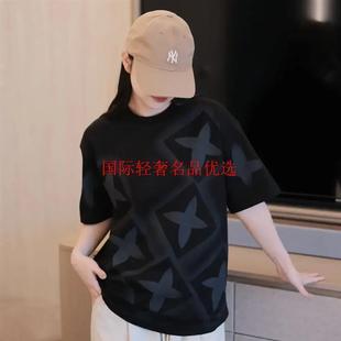 L短袖 喻文服饰轻奢时尚 x时尚 u2025夏季 T恤休闲男宽松圆领上衣半 款