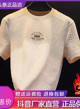 ZJ轻奢服饰26夏季新款高级定制短袖T恤男士刺绣圆领百搭轻奢上M