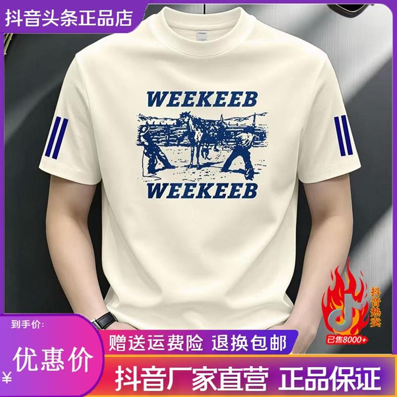 森瑞服饰男装百搭T恤男重磅弹力短袖高街修身痞帅半袖上衣体恤