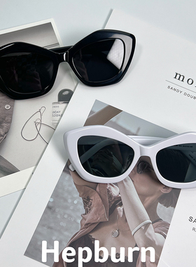 欧美小众走秀街拍款猫眼墨镜女