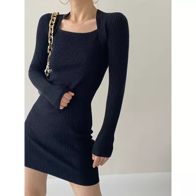 2025冬季爆款ACUP针织连衣裙2025秋冬欧美ins辣妹高级感收腰修身