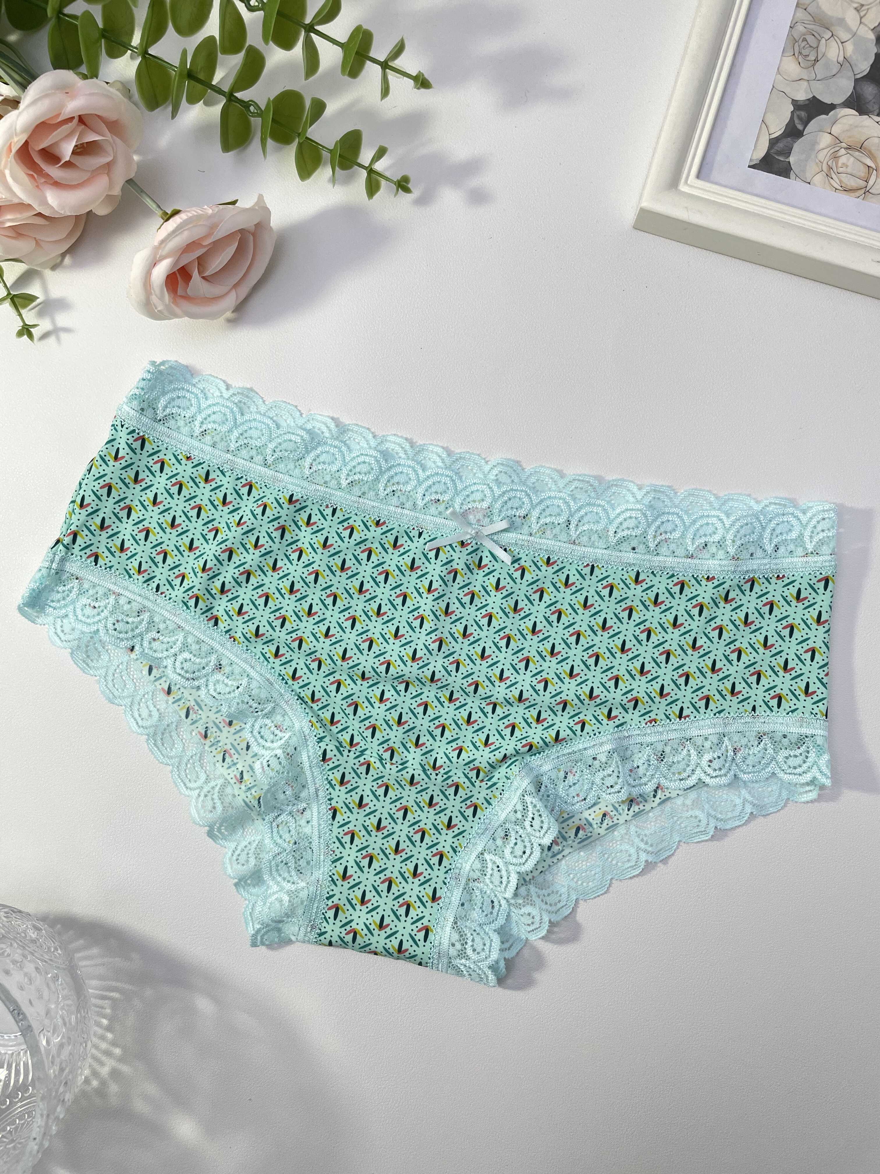MAMA{薄荷mojito}法式蕾丝少女内裤丝滑牛奶丝透气速干女士三角裤