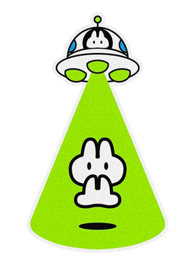 太空兔子卡通可爱防水反光贴