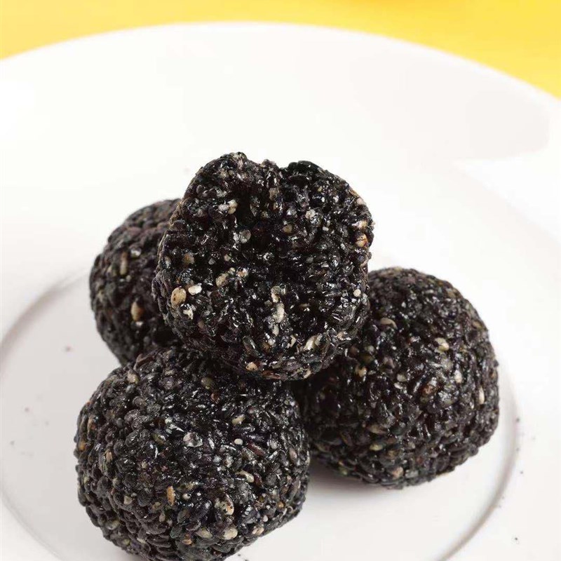 九蒸九晒黑芝f麻丸胶晗堂九制芝麻丸手工芝麻丸辟谷果糖无蔗糖