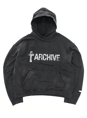 美式复古斑驳字母印花做旧连帽卫衣高街男女宽松磨边破洞上衣潮