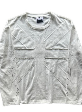 欧美ins跨境个性米国圆领卫衣长袖t恤套头复古外套街头潮流