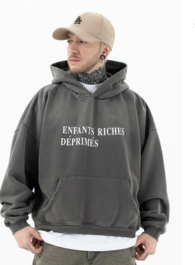 澜海男装|2025秋冬新品潮牌画家erd忧郁的富二代洗水渐变连帽卫衣