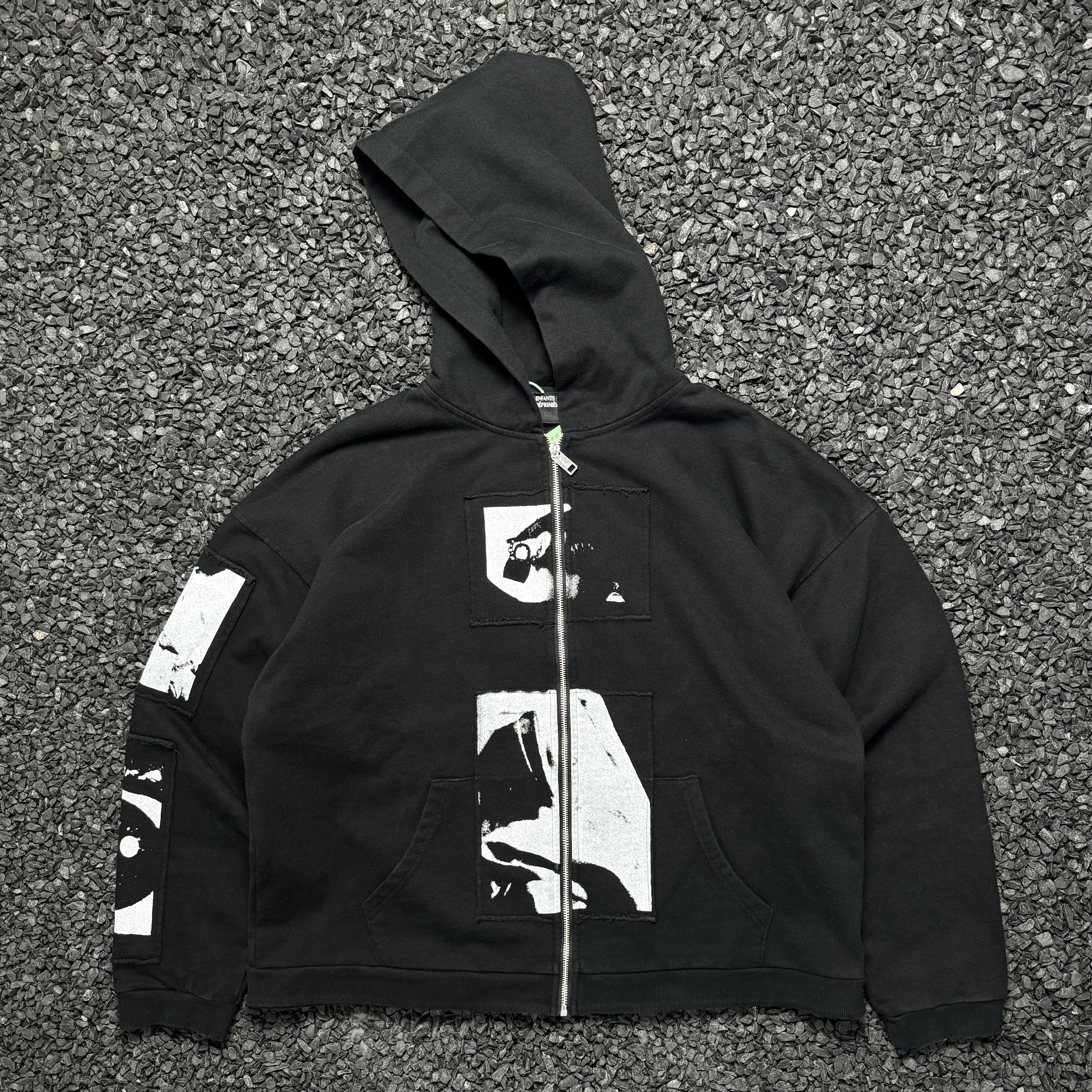 ERD 忧郁的富二代麦当娜插画贴布水洗做旧宽松连帽开衫情侣卫衣潮