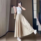 黑色山本裙裤 裙 高腰a字半身长裙垂感冰丝阔腿裤 女夏季 薄2025新款