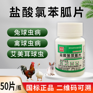 兔子球虫药专用球虫病常备药品兔驱虫药兽用氯苯胍片兽药体内球虫