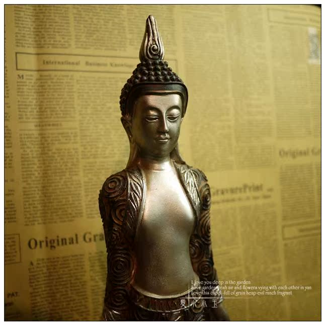 【云纹袈裟佛像】桌面摆件释迦摩尼如来佛祖保平安风水泰国工艺品