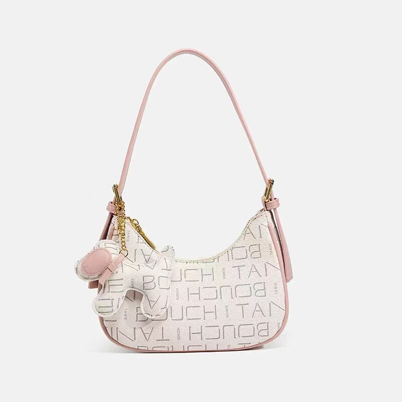 香港正品真皮女包2024新款夏时尚经典高级感斜挎包月牙单肩腋下包