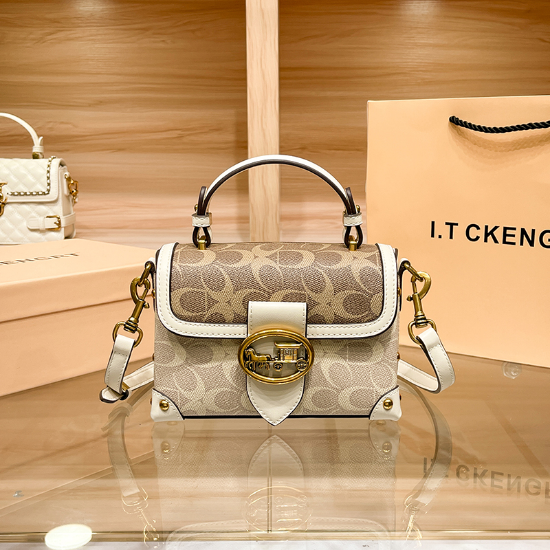 盒子包老花经典手提单肩斜挎女包