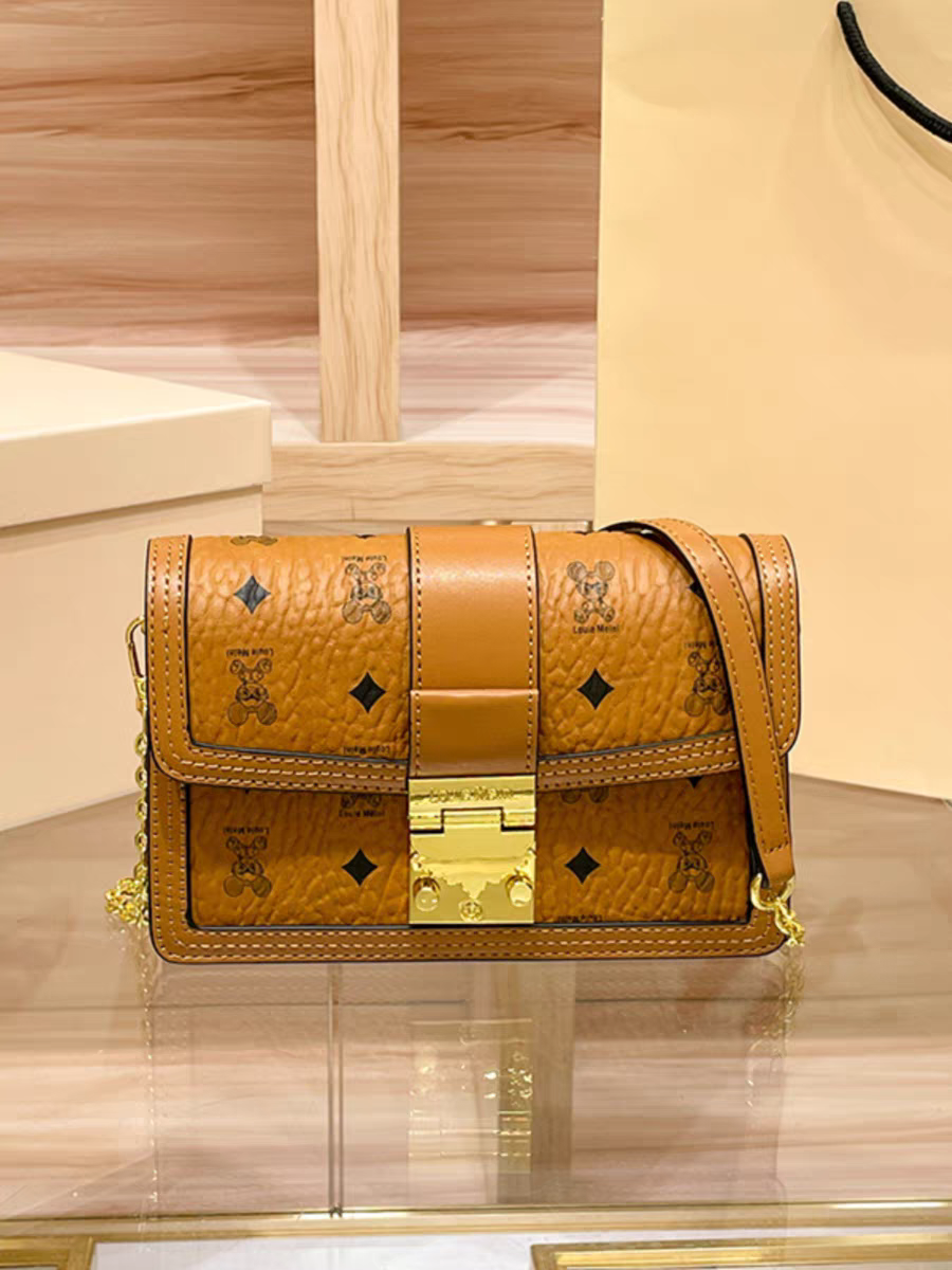 单肩链条包百搭真皮小方包女包