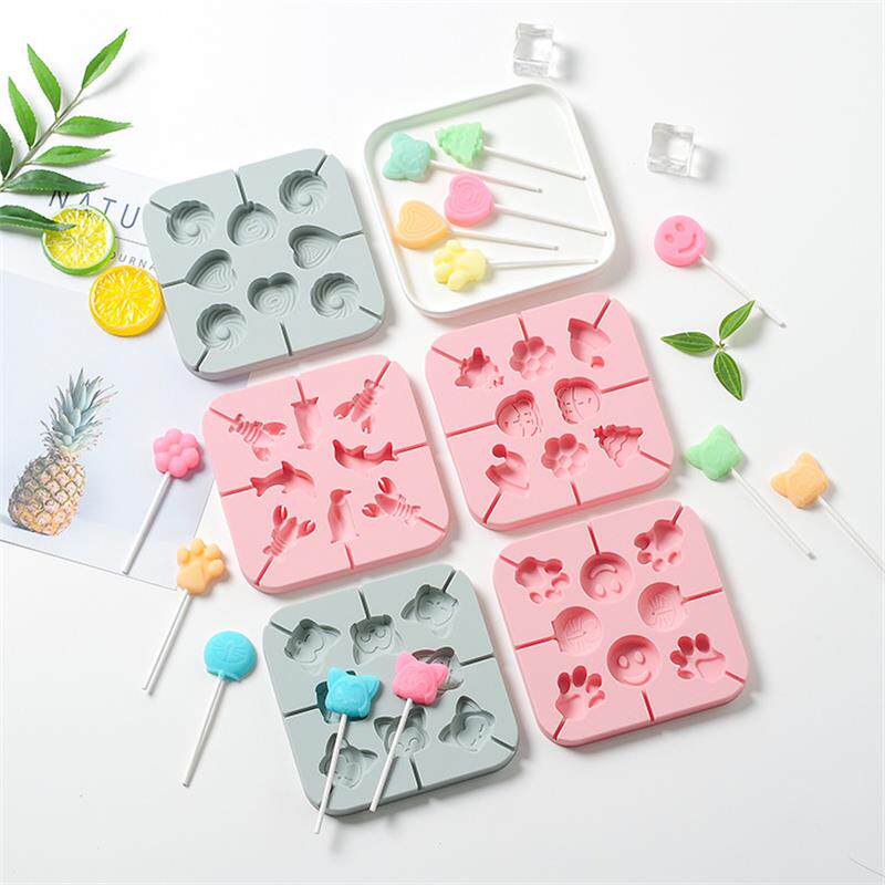 新品 diy手工巧克力棒棒糖模具自制卡通棒棒糖硅胶模具小雪糕模具