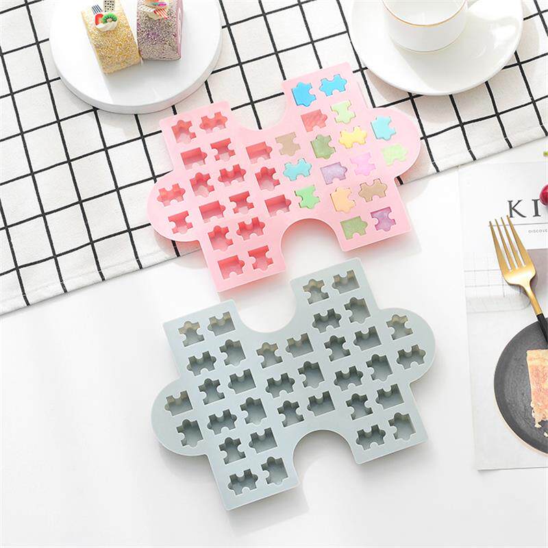 新品 创意制冰格模具微波炉烤箱用拼图巧克力模蛋糕模具糖果模