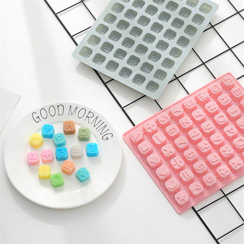 新品 48连星星状英文字母硅胶巧克力模手工DIY冰格数字手工皂模具