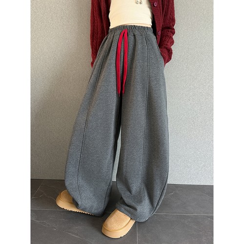 女童加绒裤子秋冬2025新款女大童加厚一体绒弯刀裤儿童冬季休闲裤