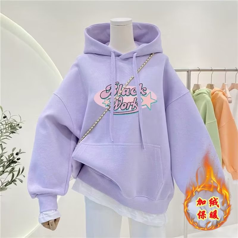 女童卫衣春秋冬款加绒外穿2025新款儿童连帽中大童女孩童装上衣潮