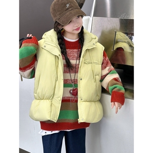 女童秋冬马甲2025新款时髦洋气儿童冬装加厚羽绒棉坎肩韩范外套潮