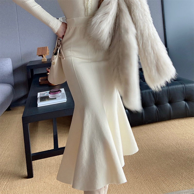 法式气质温柔风人鱼公主针织鱼尾裙中长款高腰秋冬2023新款半身裙