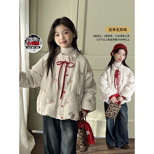 女童羽绒服2025新款儿童冬季白鸭绒连帽加厚保暖女孩外套时髦洋气