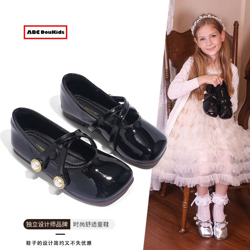 浅口法式平底玛丽珍女童公主鞋