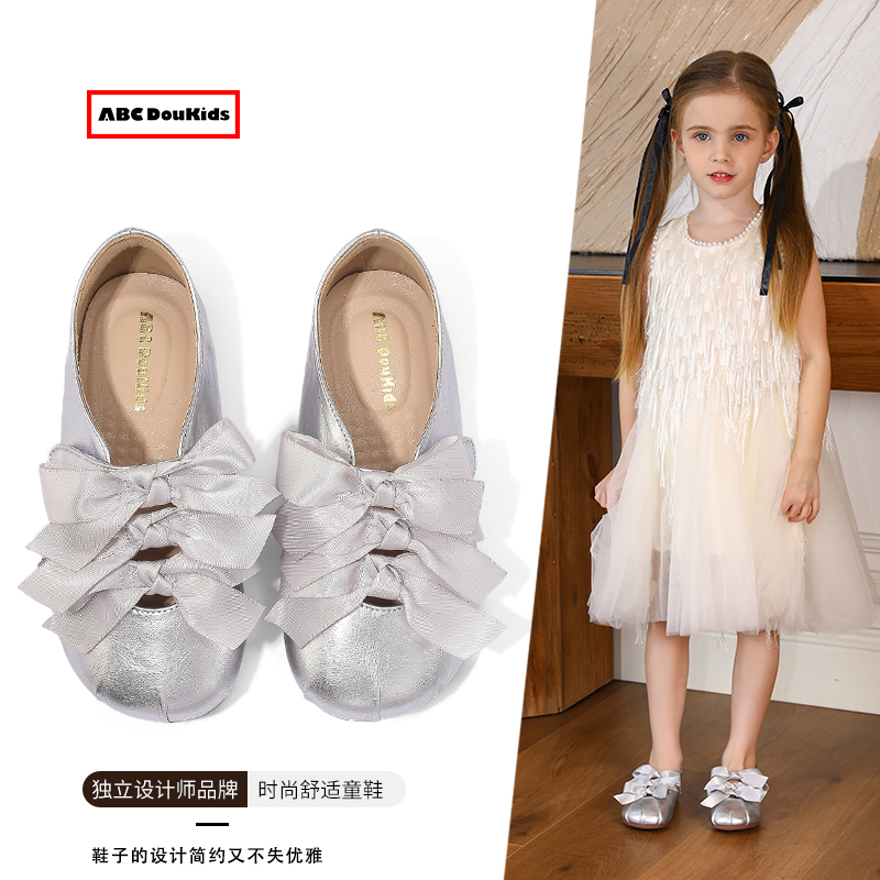 兒童蝴蝶結綁帶公主鞋甜美寶寶鞋